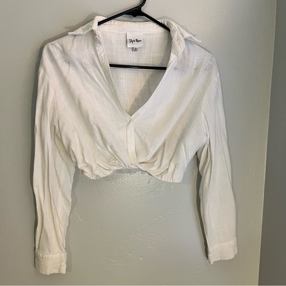 White Long Sleeve Women's Top